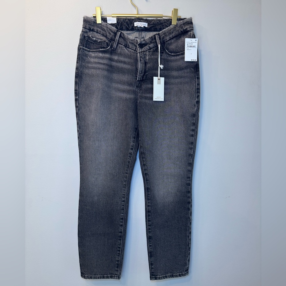 Good American Boot Cut Jeans in Washed Gray - Picture 2 of 5